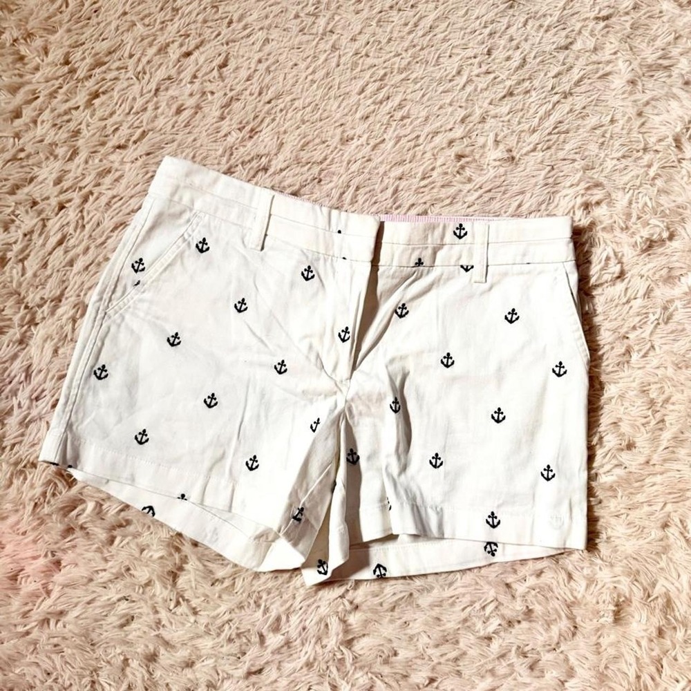 Nautical Anchor Sailor Yacht Club Quirky Embroidered Patterned Shorts Womens 6